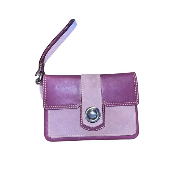 Marc Jacobs Smooth and Suede Leather Vintage Mauve Lavender Pouch Wristlet - Picture 1 of 5
